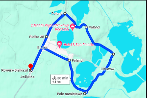 Trasa rowerowa 2 - okolice jeziora Białka